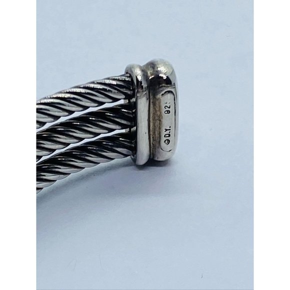 David Yurman Cable Sterling Silver Black Onyx Hematite & Diamond  Confetti Cuff - Picture 5 of 14